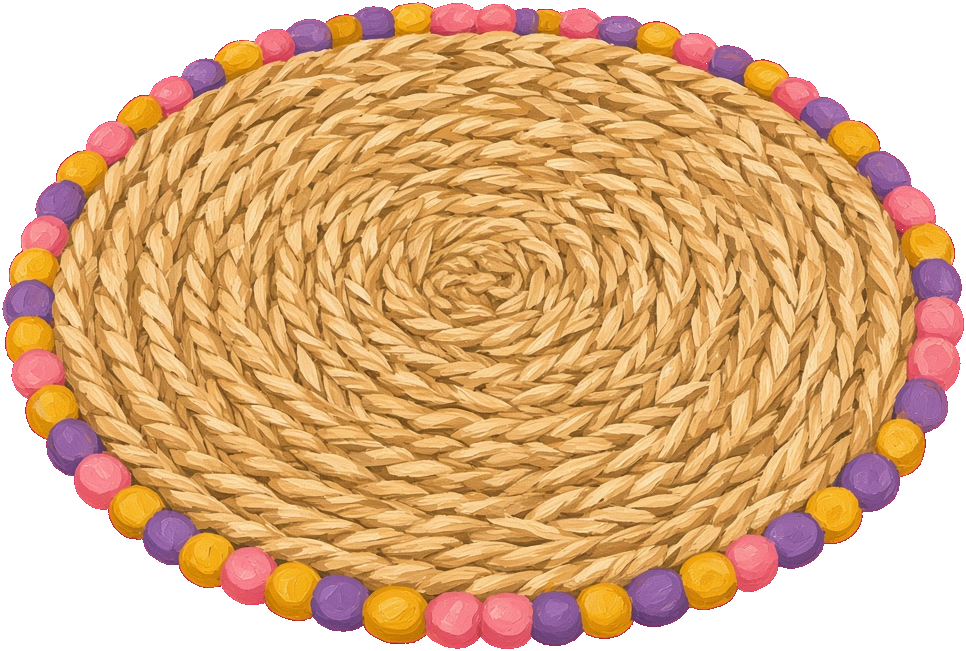 A rattan coaster.