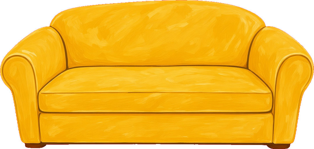 A yellow couch.