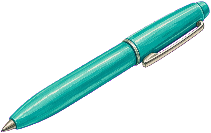 A turquoise pen.